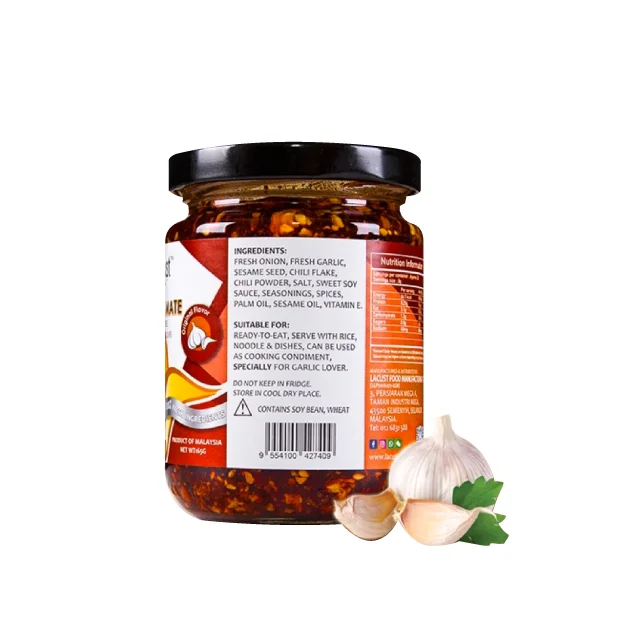 Wholesale Hot Chinese Chili Garlic Sauce Red Mason Shiny Jade Bottle Jade Bottle Chili Class Extra Spicy