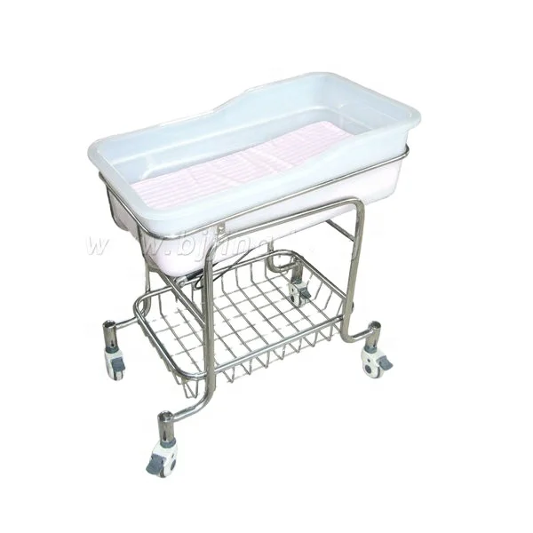 Stainless Steel hospital baby trolley