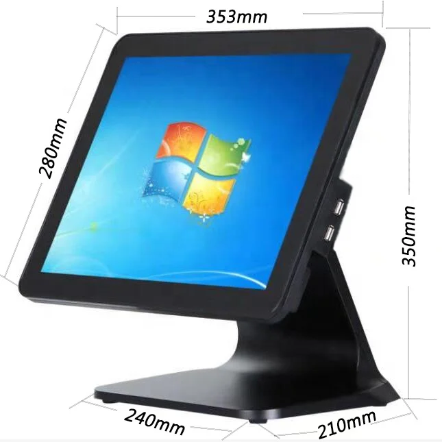 Whole set of 15 inch touch screen pos all in one cash register pos system machine