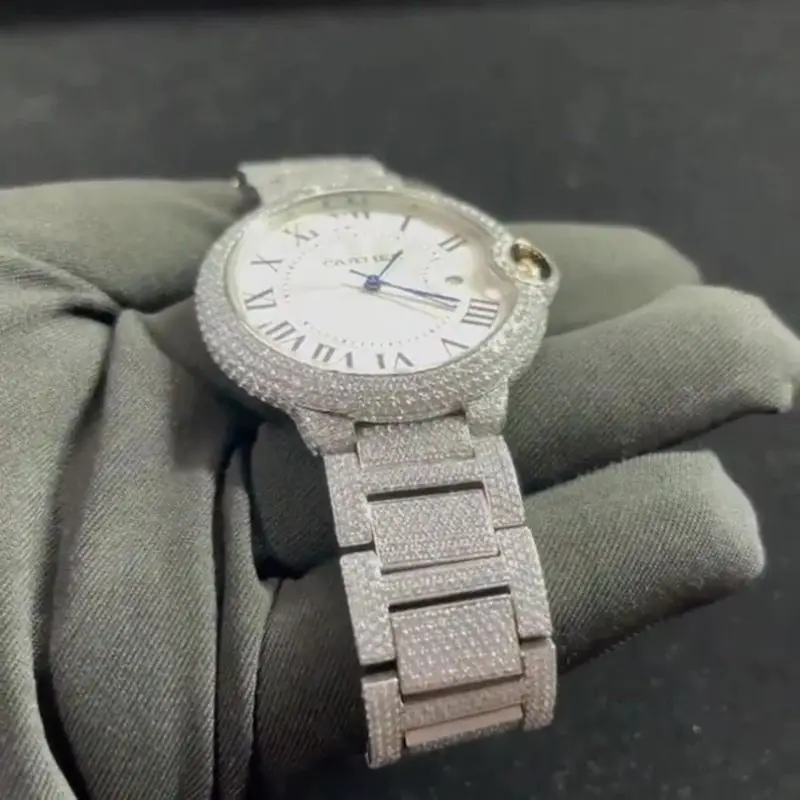 Индийское производство настоящие часы с натуральными бриллиантами классические высококачественные для мужчин и женщин распродажа