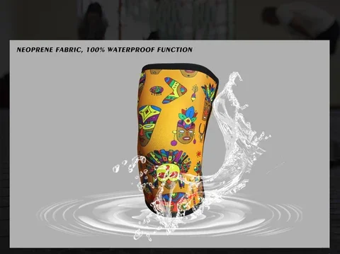 Сублимированный бандаж на колено для тяжелой атлетики, неопреновый фитнес-наколенник 7 мм, защитный наколенник, компрессионный наколенник Powerlifting