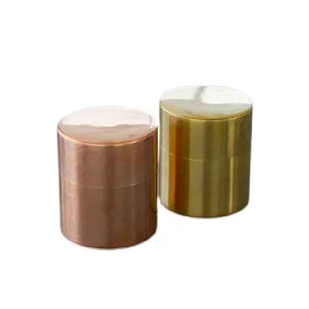 Wholesale Copper Shiny Polished Tea Sugar And Coffee Small Canister Box With Round Shape Kitchen Storage Box