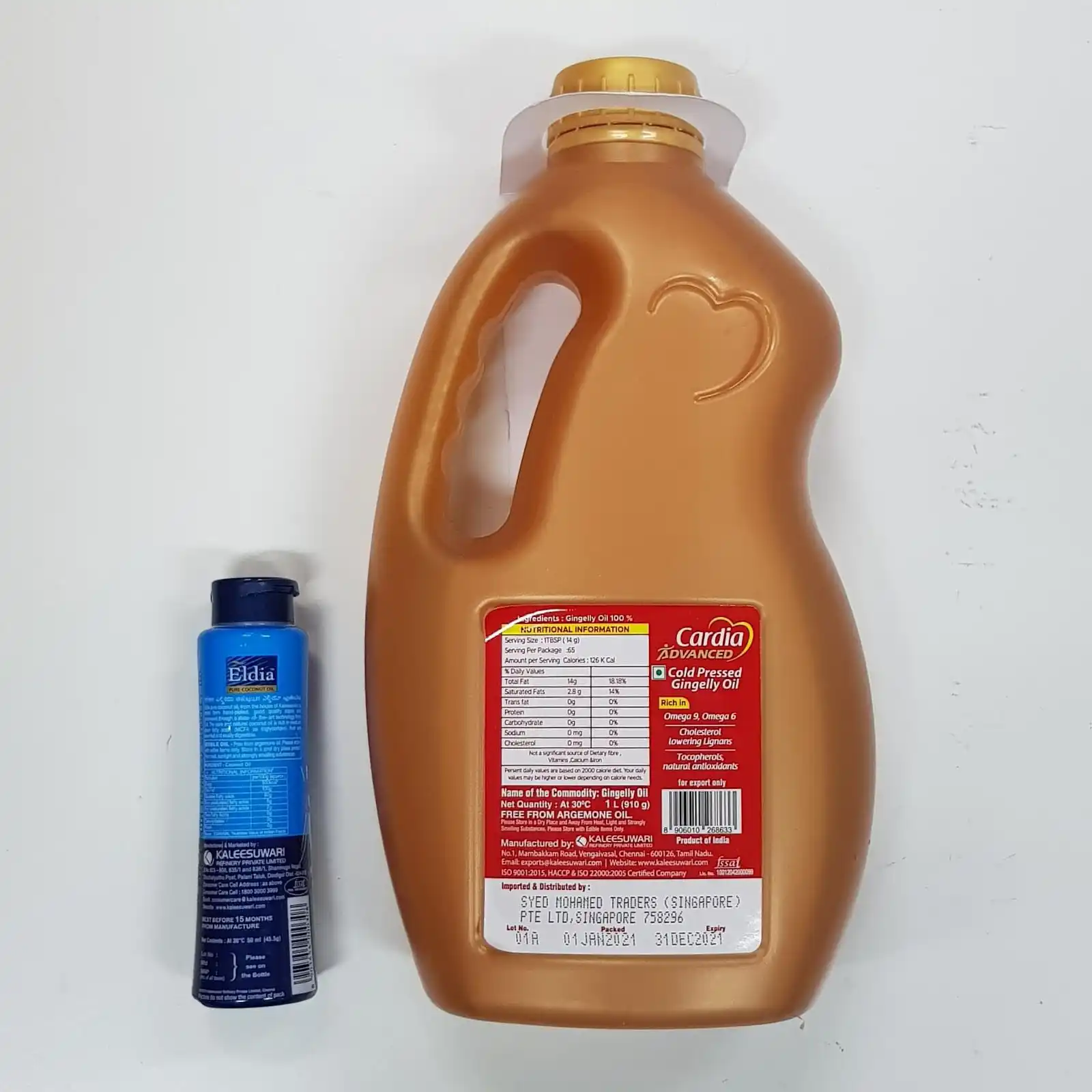 Premium Quality 100% Pure Cardia Advanced Brand Cold Pressed Gingelly oil Sesame Oil 1L For Cooking