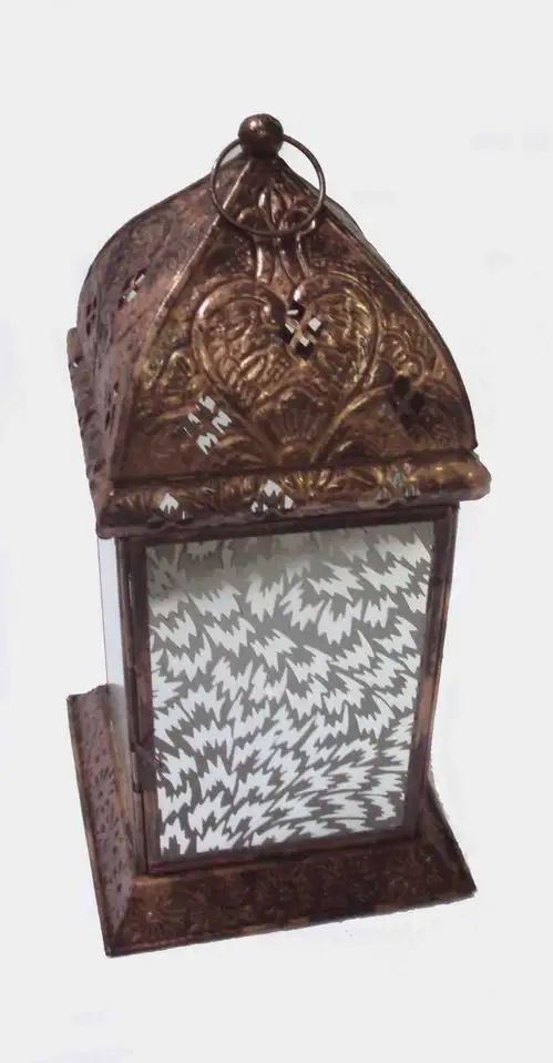 Moroccan Designer Table Lantern Lamp Solar Powered with LED Light Source for Emergency Use