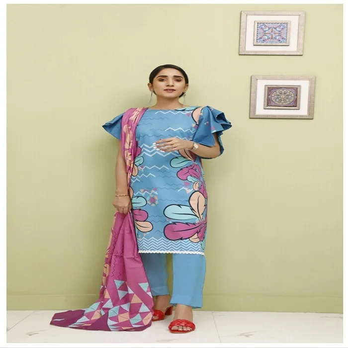 Pakistan and Indian ladies salwar kameez Lawn 3 piece suit of Popular Brand