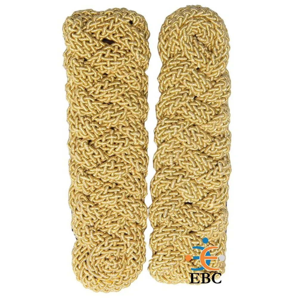 Japanese Officer Bullion Gold Twisted Shoulder Boards Epaulettes Wholesale Braided Gold Cord Epaulettes Handmade