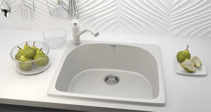 Composite reversible one-section kitchen sink ULGRAN U-408