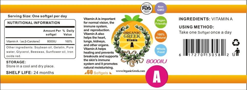 Органический греческий Витамин A 8000IU + витамины в бутылках водородный щелочный генератор фильтр для воды из нержавеющей стали