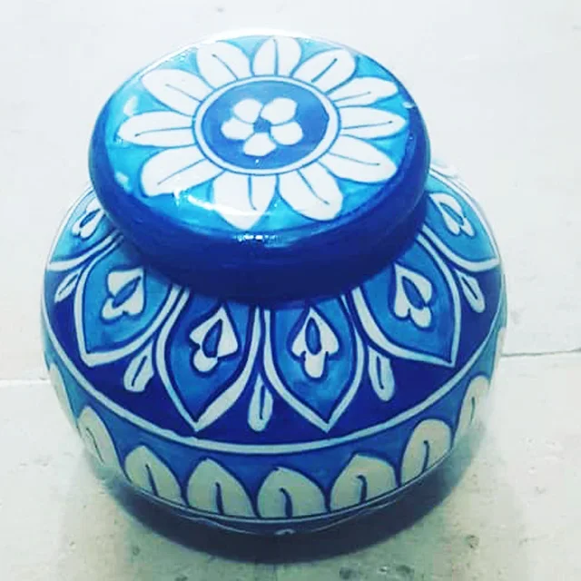  Классическая элегантная сине-белая глазурованная керамическая банка для печенья с крышкой в скандинавском стиле