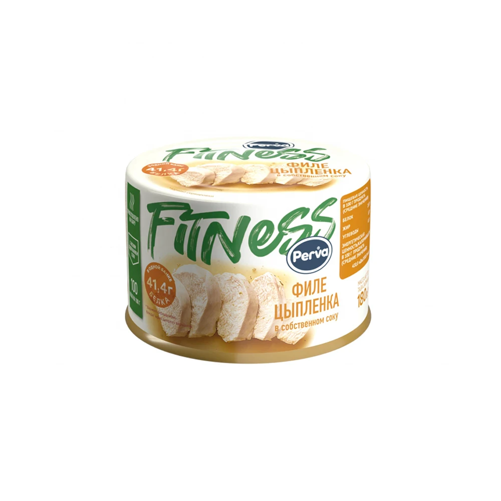 180 g Fitness high protein chicken meat Perva Russian Wholesale Premium Quality Canned Poultry Chicken Meat