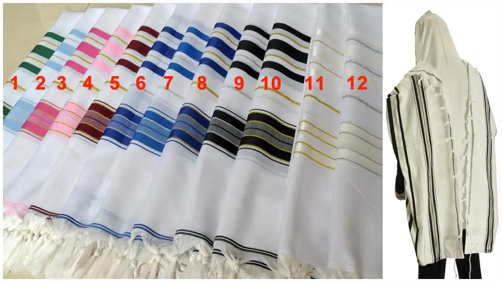 stock Israel Tallit Prayer Shawl from polyester Jewish