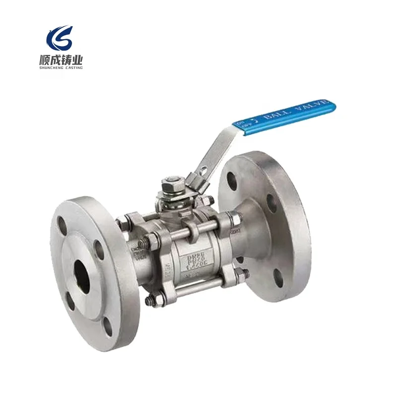 ANSI Class 300 3 Piece Stainless Steel Flanged SS Ball Valve with Handle
