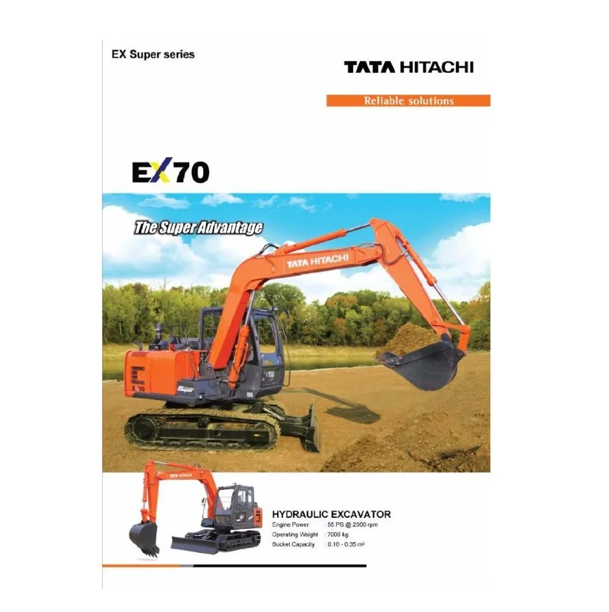 Tata HItachi EX70 экскаватор с классическим дизайном, экскаватор Hitachi для землеройной техники