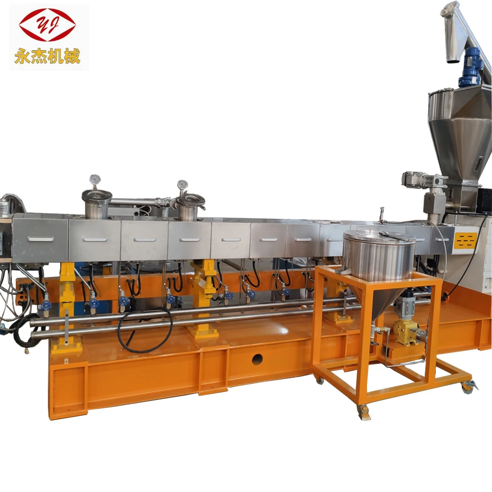 PE/PP/PVC double screw extruding granulator plastic pellet line
