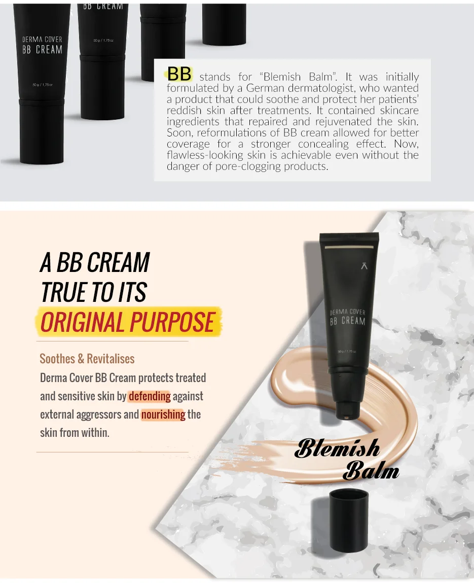 Korean Derma Cover BB Cream private labeling 50g nourishes inner to outer skin and provide perfect coverage