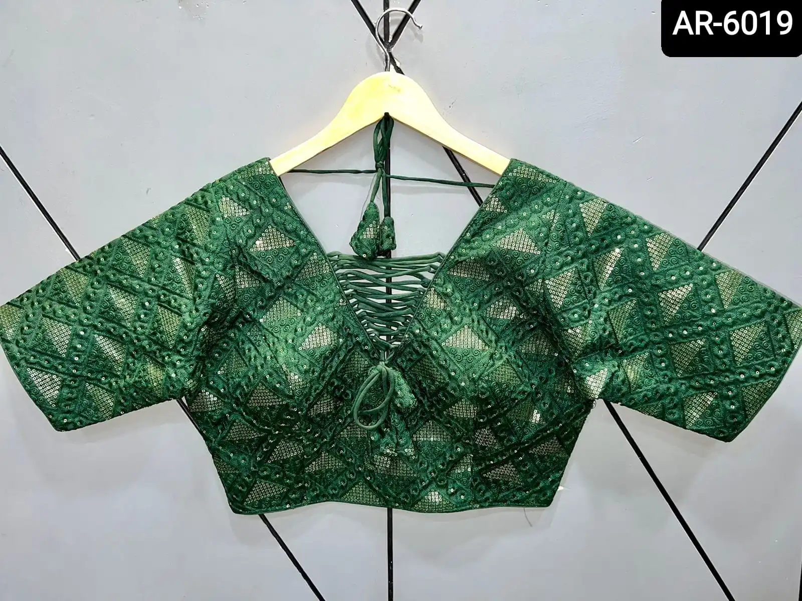 Indian Pakistani Soft Silk Cotton Thread and Glitter Sequence Embroidery Heavy Work Blouse Attractive Design for Women  and Girl