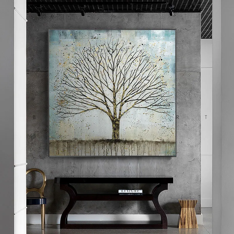 Пользовательский дизайн картина с золотыми листьями настенное стекло европейская Абстрактная живопись для гостиной 20*20 дюймов