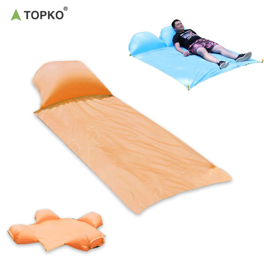 Topko Outdoor Camping Air Pad Pillow Inflatable Picnic Beach Mat for Outdoor Travel Sleeping Waterproof Inflatable Pillow