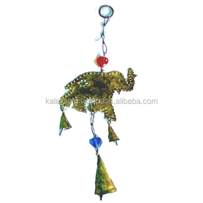 Decorative Angle Brass wall hanging wind chime with Bell For Home Decor Unique Design Brass Wind Chime