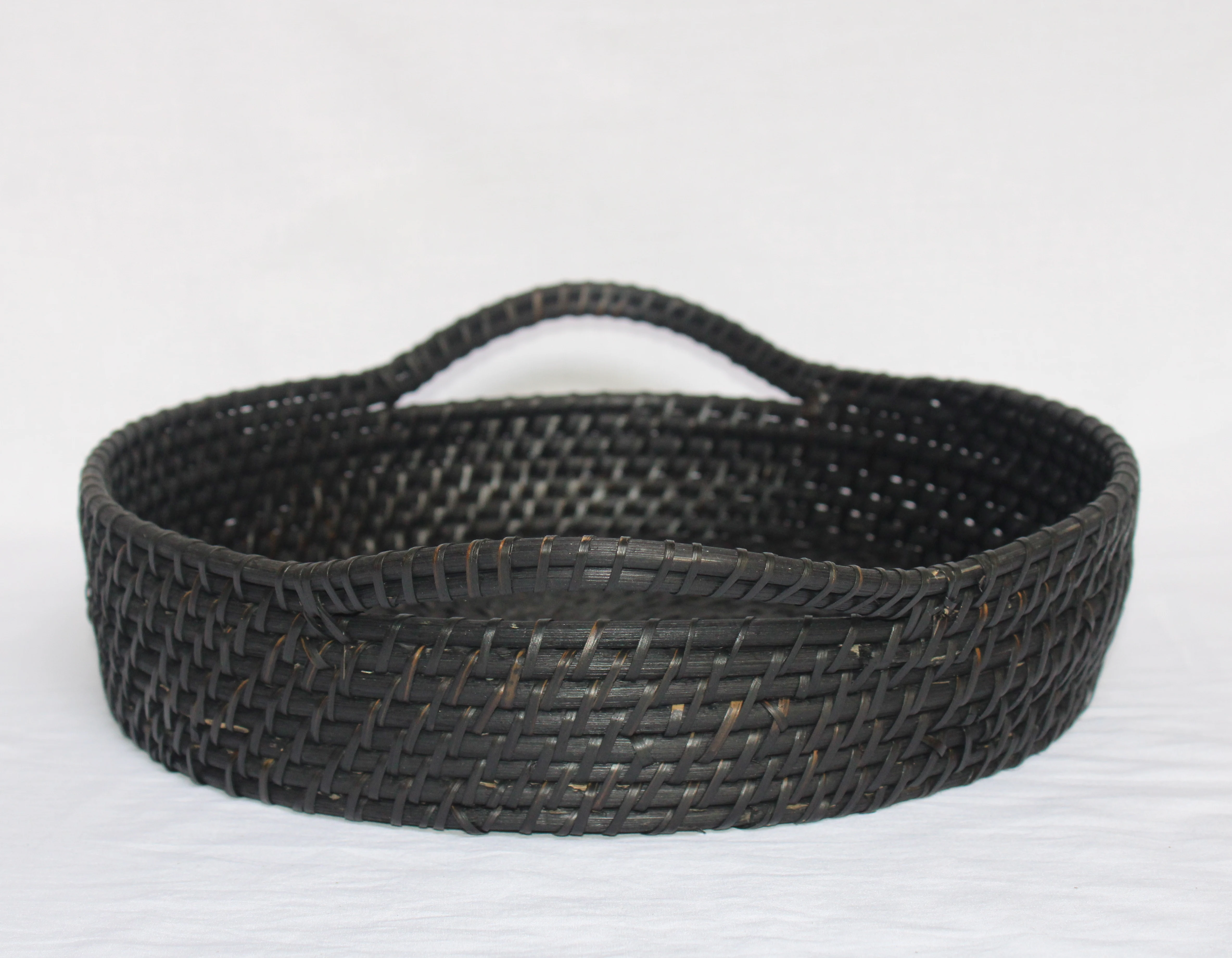  Корзина для хранения из ротанга плетеная корзина фруктов декоративный поднос ротанговая большая круглая ручной работы натурального