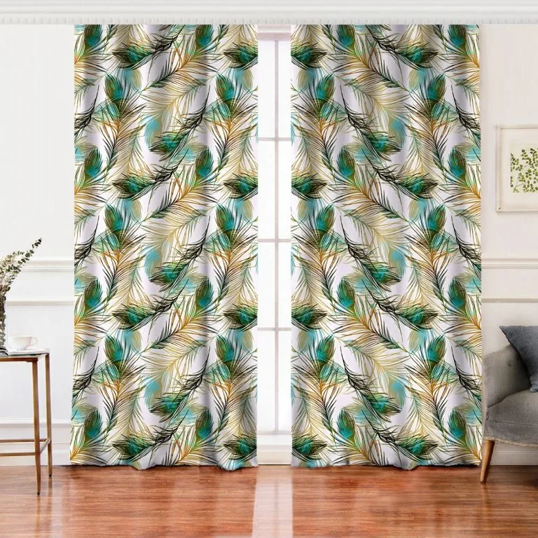 Curtain Custom Designed Modern High Quality 3D Printed 100% Polyester Living Room Background Curtain