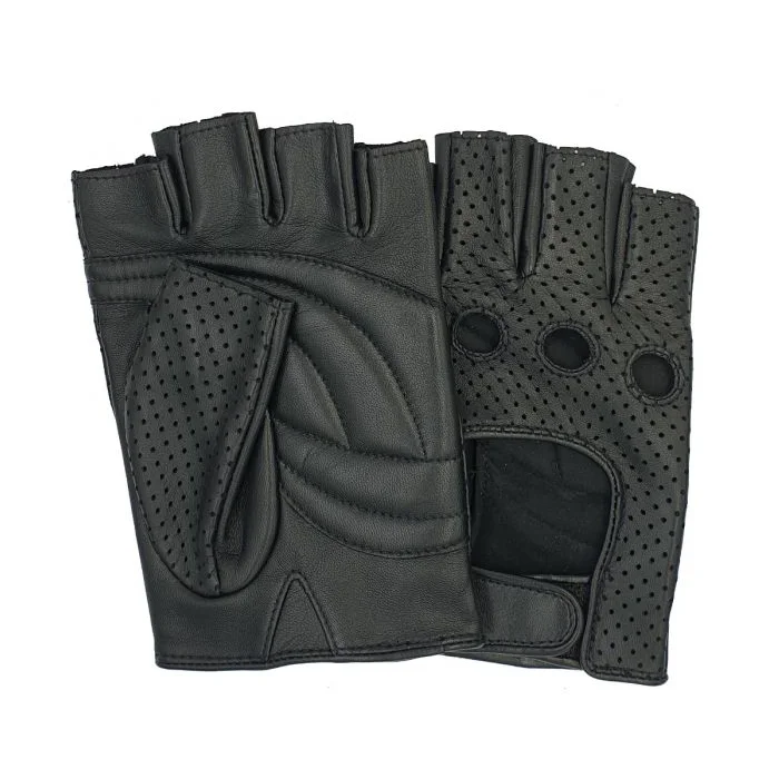 Men Sports Pads Safety palm Weight Lifting Glove Fingerless Breathable Leather Fitness Gloves from Pakistan