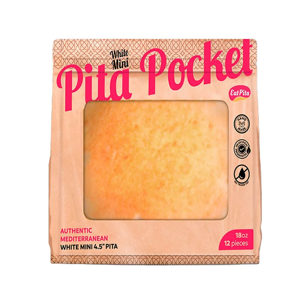 Eat Pita Hand Crafted Wholesale High Quality Baked Pita Pocket 4.5 Inches Mini White