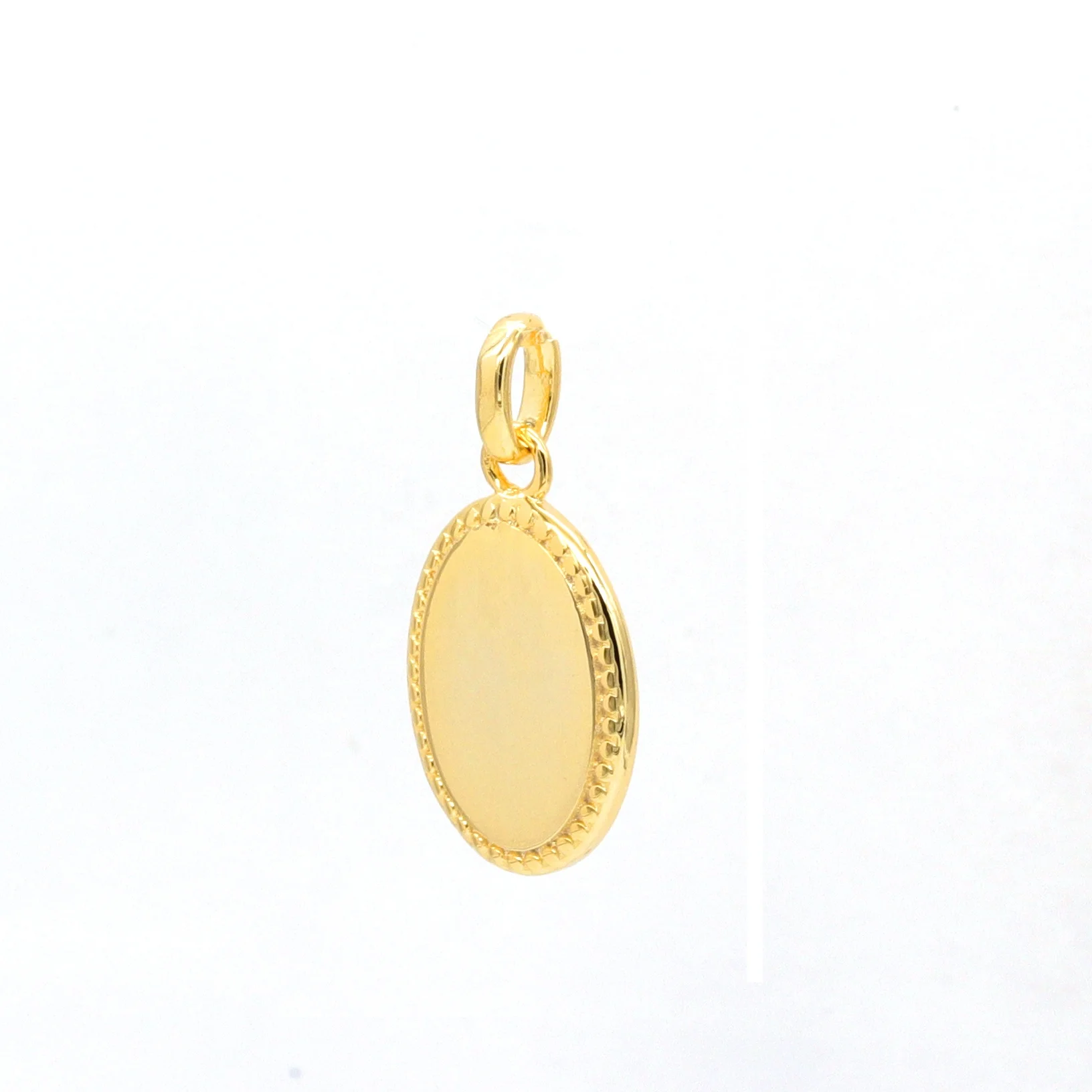 925 Sterling Silver Jewelry Gold Plated Jewelry Engraved Pendant Charms Plain Oval Blank Pendant Charm Jewelry Women