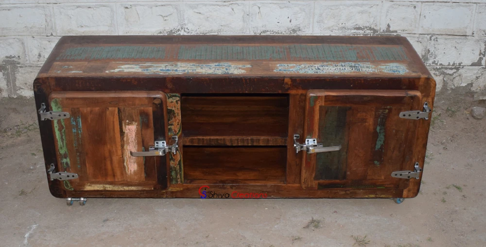 Fridge Range Recycled Wood Entertainment TV Plasma Cabinet Furniture