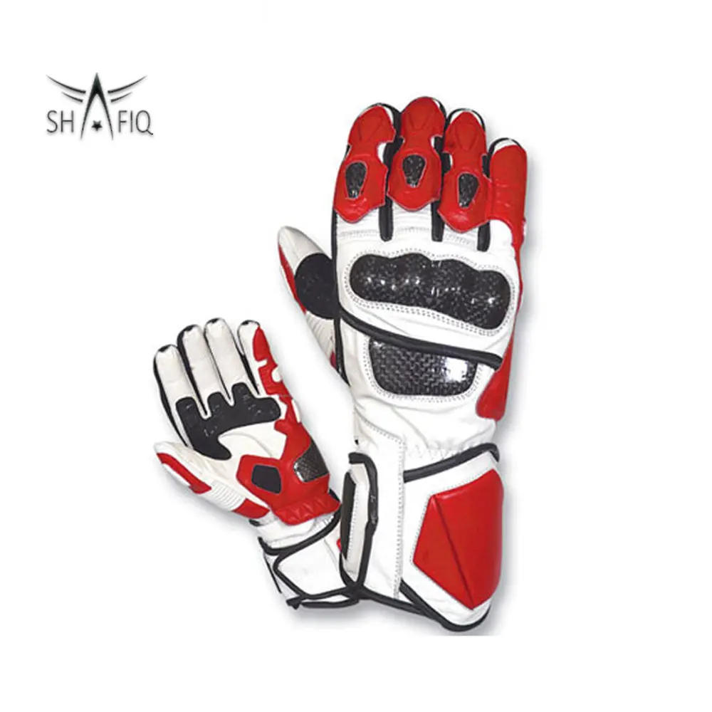 Hot sale premium quality cowhide Leather Men Full Finger Racing Motorbike Long Motorcycle Gloves