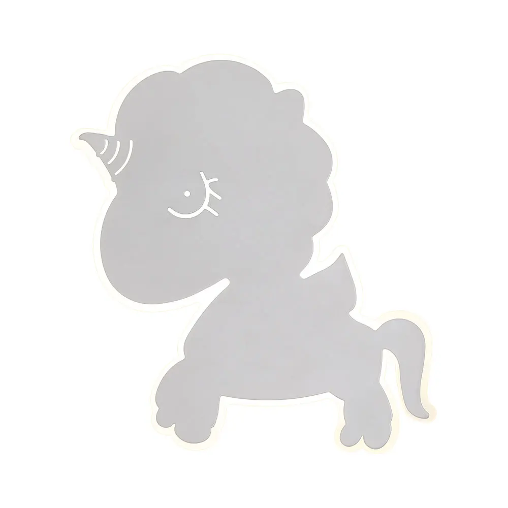 Светодиодная настенная акриловая лампа в форме единорога, мягкий потолочный светильник с утапливаемым креплением для детской, спальни, гостиной, детского сада