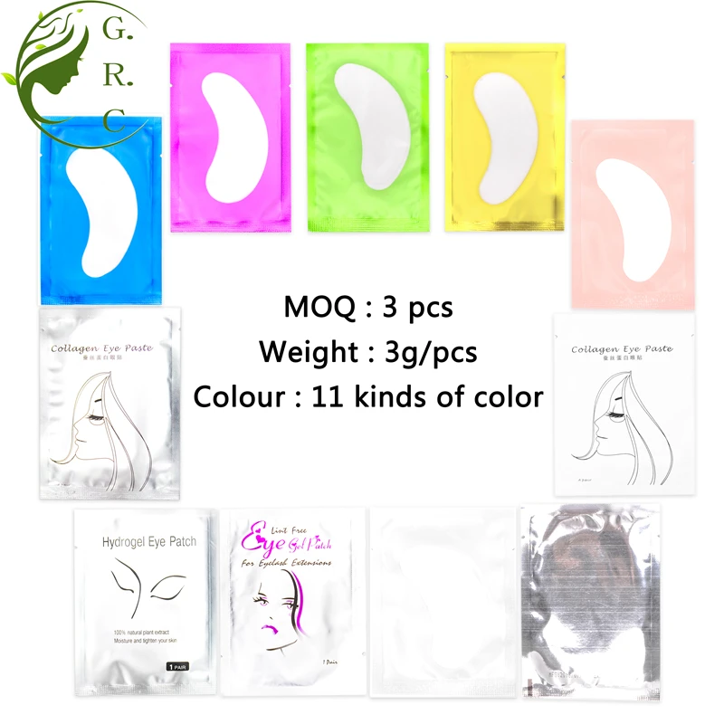 Private label hydrogel gold lint free makeup remover under eye pads for eyelash extensions