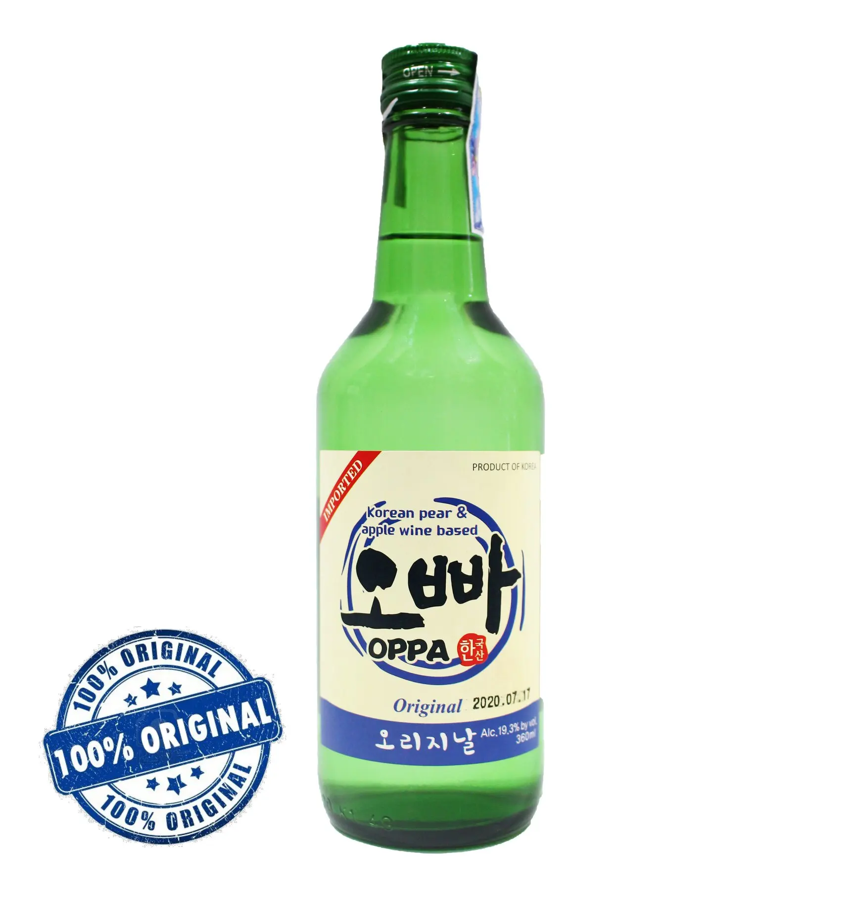  Корейский Традиционный напиток Oppa Soju 360 мл рисовое вино Фруктовый Ароматизированный