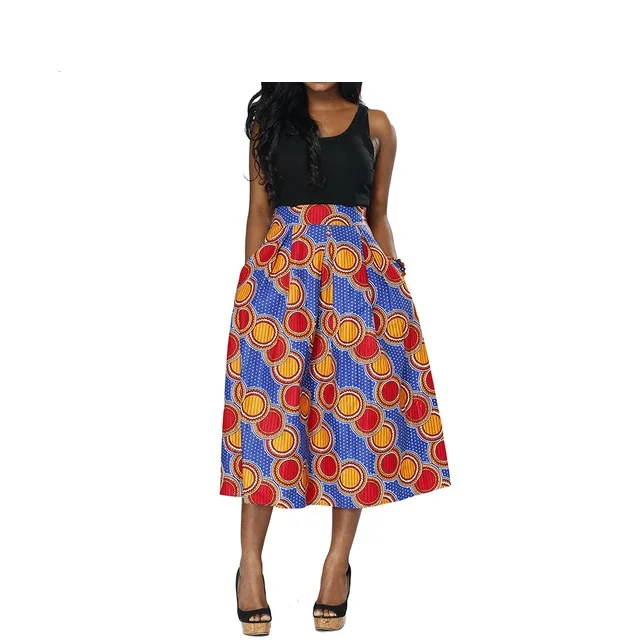 Manufacturer Exporter Supplier Long Maxi Skirt Elastic Waist Ankara Skirt African Ethnic Dashiki Print Skirt