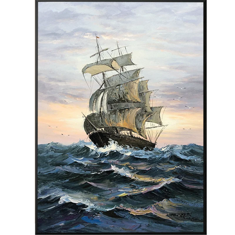 
Sailing Boat Sailing Ship On The Dark Blue Sea Against Strong Wind And Wave Blue Sky And White Clouds 