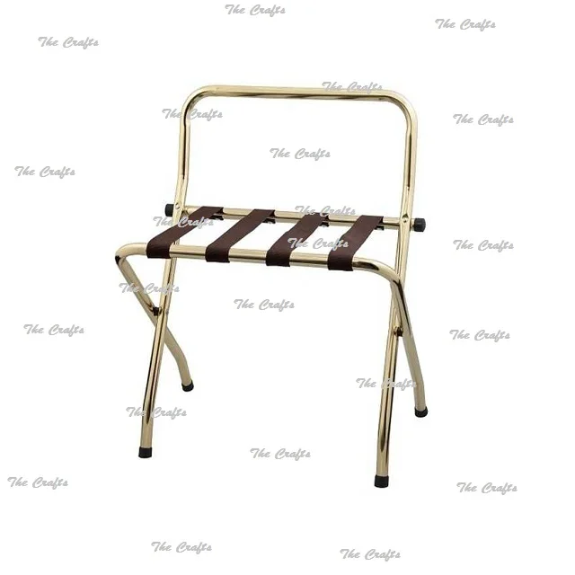 Metal Gold Color Luggage Rack For Home And Hotel Use OEM Customized Storage Folding Luggage Rack