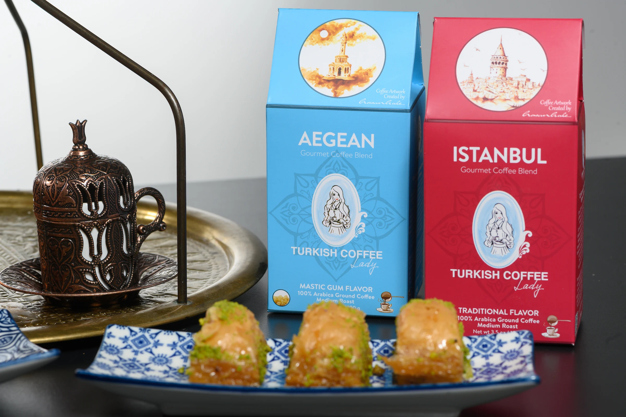 Mixed Turkish Coffee Lady Mardin Gourmet Coffee Blend 100g Flavor 100% Arabia Ground Coffee Medium Roast 1 % Brix Arabica 0.1 Kg