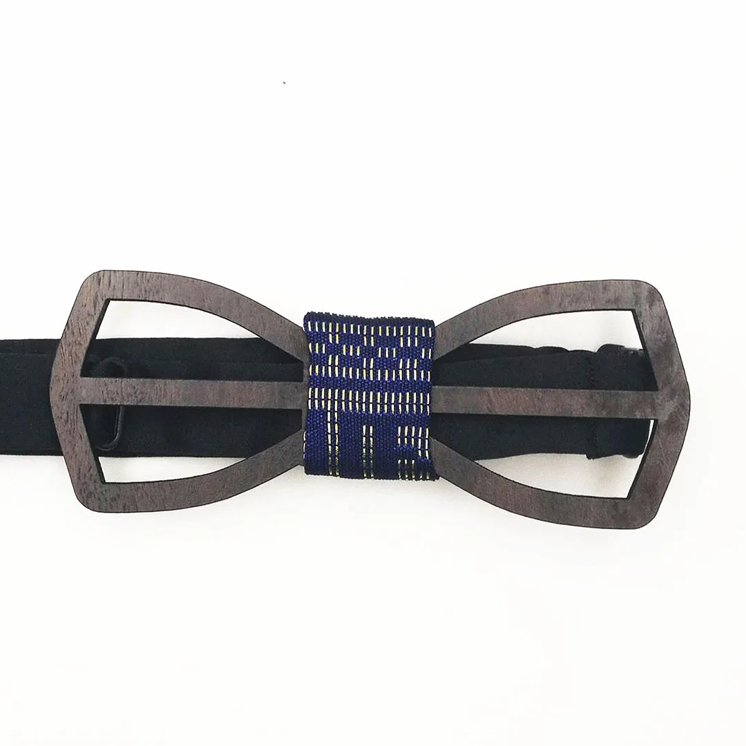  Минималистичный премиум деревянный галстук-бабочка с тканью Songket