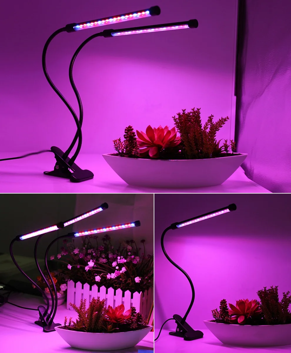 YLShine Red Blue Spectrum 1 2 3 4 Head Dimmable Clip Light Timer Phyto Lamp With Control Phytolamp For Plants Seedlings Flower
