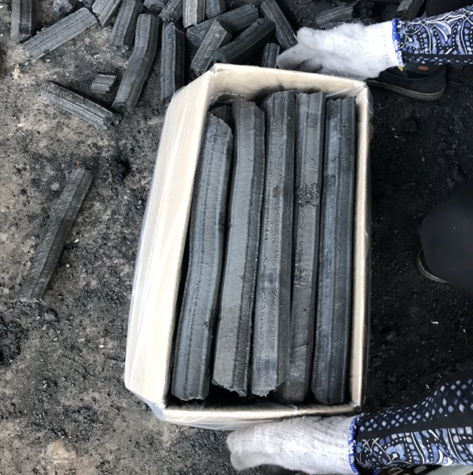 Smokeless, low ash hexagonal hardwood sawdust charcoal briquette with best quality and big quantity for export