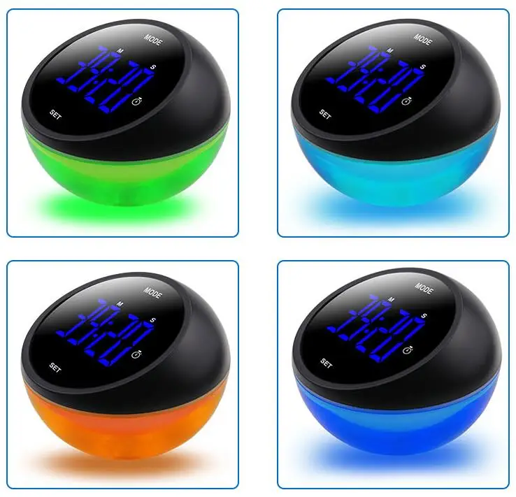 USB-Зарядка Светодиодный Дисплей Вращение настройки отсчет вниз/вверх Таймер Будильник с ночником