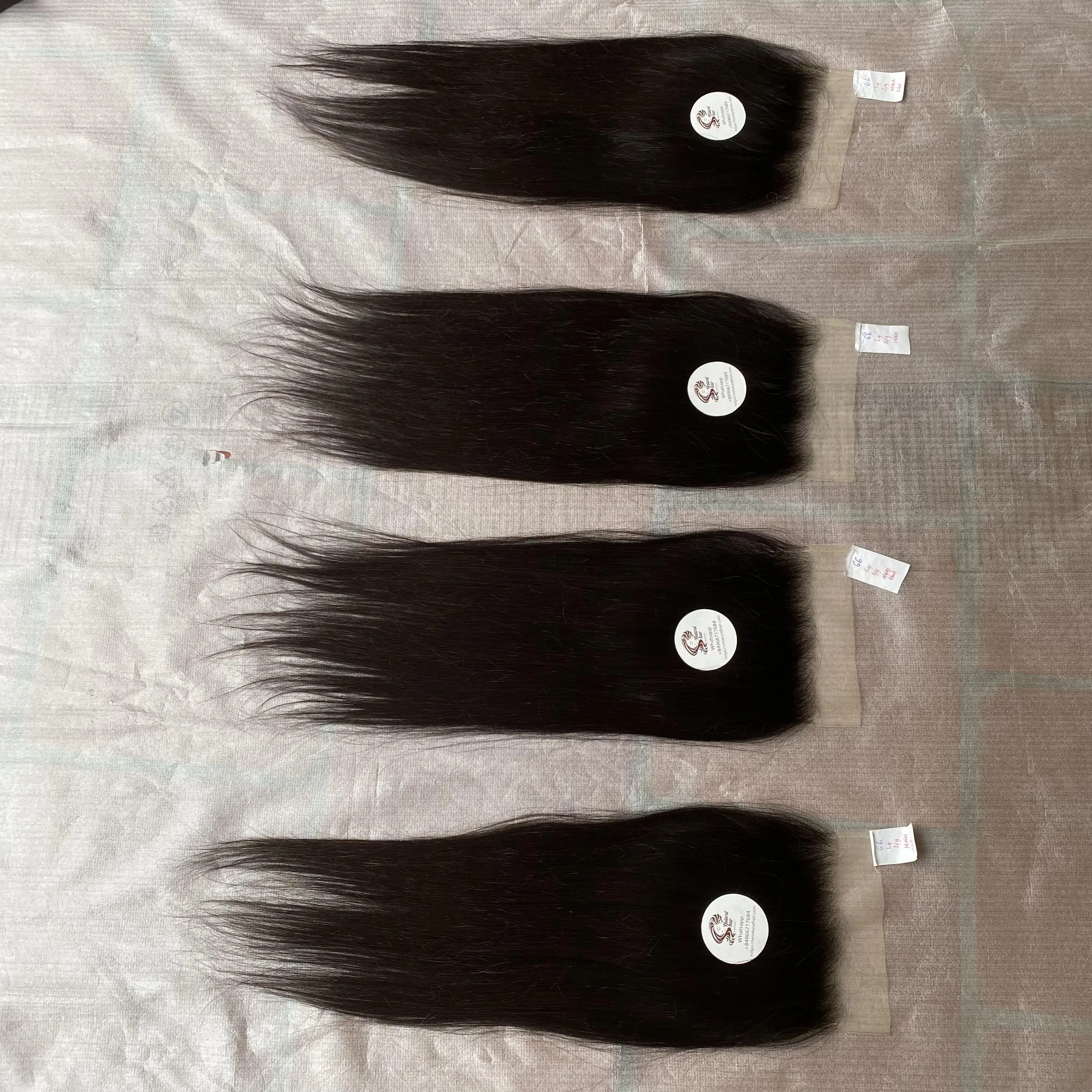 Hot Selling braiding hair Lace closure remy black color HD lace bone straight  Factory from Vietnam