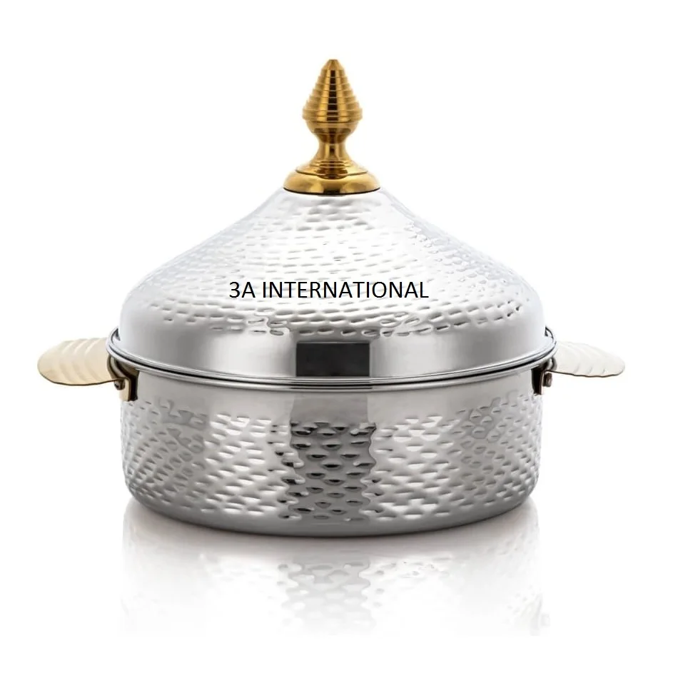 Посуда горячий горшок ручная гравировка кованые дизайнерское позолоченное готовой горячий горшок набор из 3 предметов флеш-накопитель usb традиционной формы общественного питания сервировочный горячий горшок