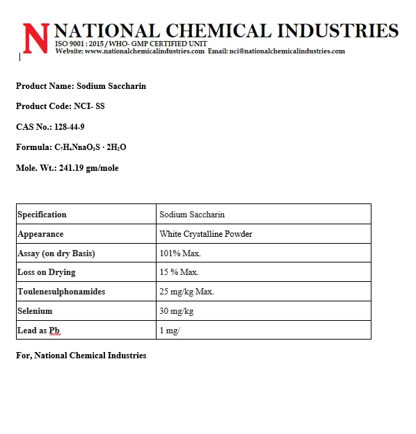 
Saccharin Sodium 