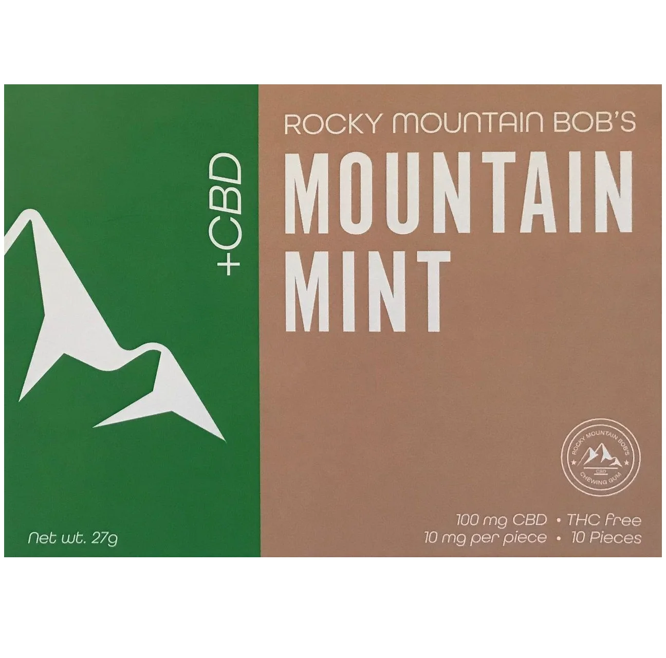 
RMB CBD Chewing Gum - 10pack - 10mg/pc - 100mg - Mountain Mint 