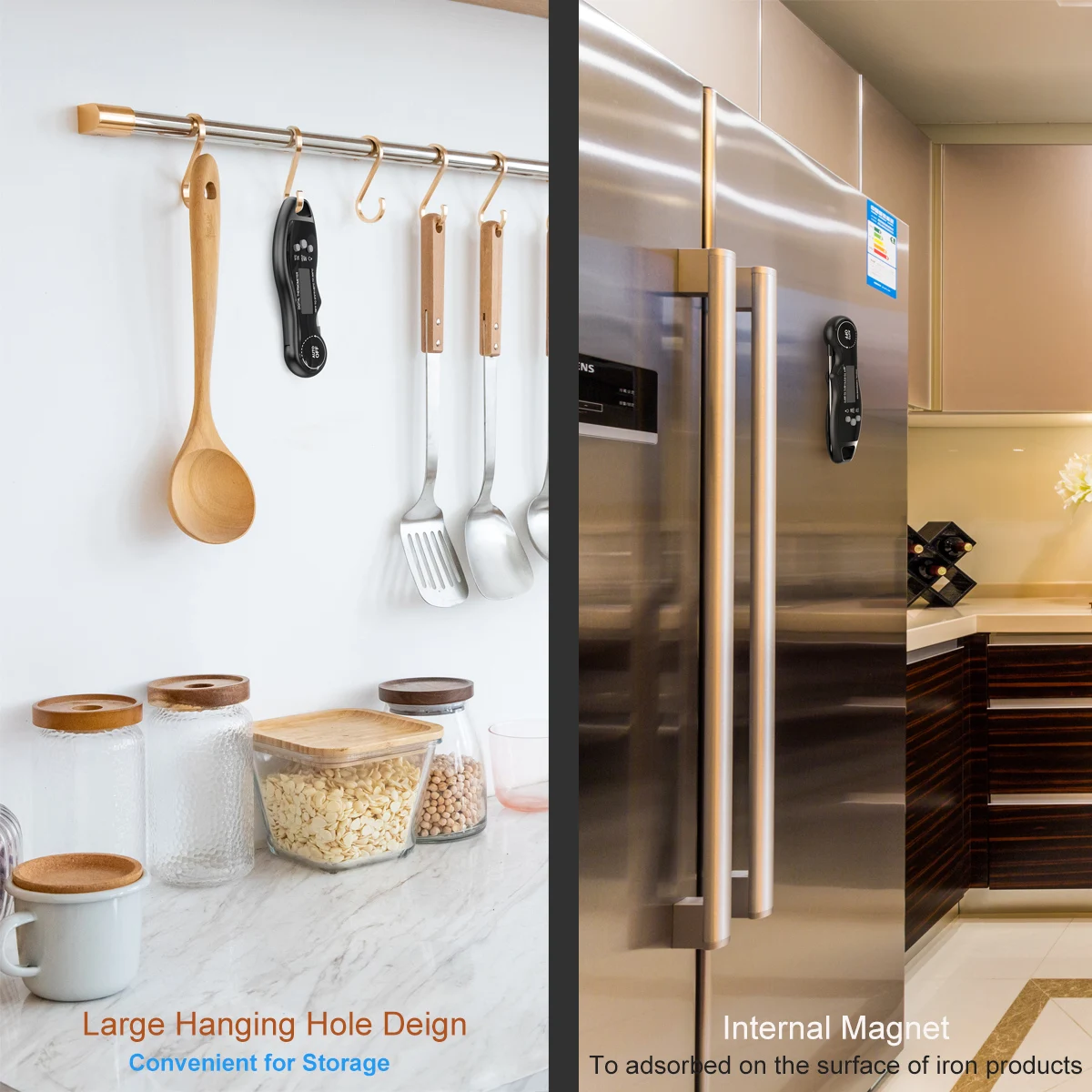 Digital Meat Thermometers for Cooking - Waterproof Instant Read Food Thermometer for Meat, Deep Frying, Baking, Outdoor Cooking,