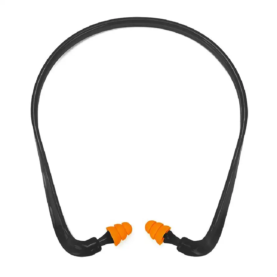 USA Based, In stock Ear Protection Silicone Noise Cancelling sound Banded Ear Plugs Reusable NRR 22dB