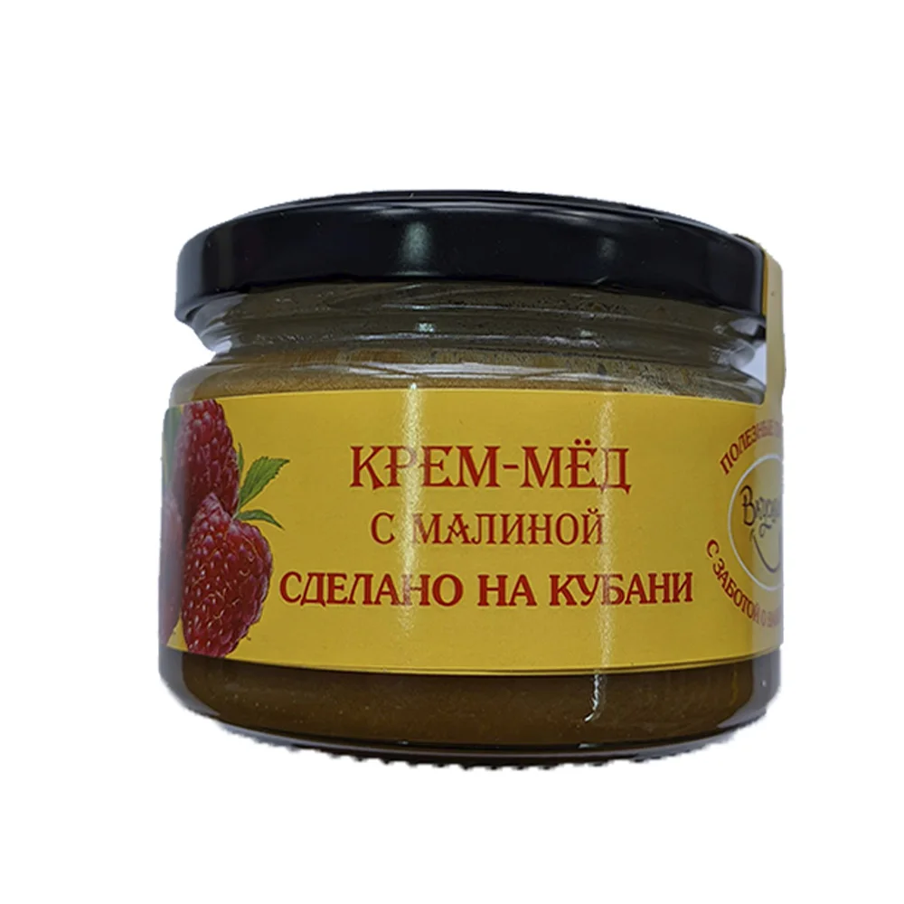 Гладкий пастообразный медовый крем с малиной, оптовые цены