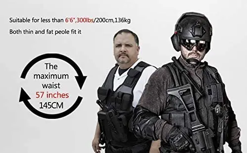 Paintball Vests Multi Purpose Black Color Pocket Style Waist Belt Pocket Style Nylon Made Military Vests