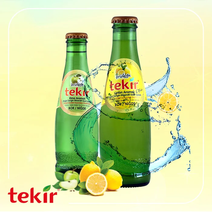 sparkling  mineral water  Rich Mineral Water glass bottles shelf life one year 24 bottles naylon shrink